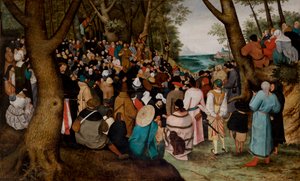 Johannes Döparens predikan av Pieter the Younger Brueghel