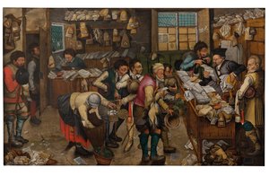 Betala av tionde (olja på panel) av Pieter the Younger Brueghel