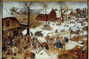 Betalningen av dime eller denombrement en Bethlehem-målning av Pieter the Jeune dit Brueghel d