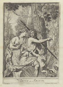 Skriv ut 11 från serieritningsexempel med Venus och Adonis