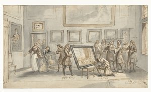 Prins Eugenius av Savojen hos konsthandlaren J.P. Sommar av Pieter van den Berge