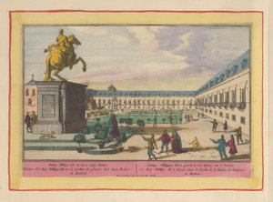 Ryttarstaty av Filip II i Madrid Kung Filip II till häst, i nöjesträdgården i 