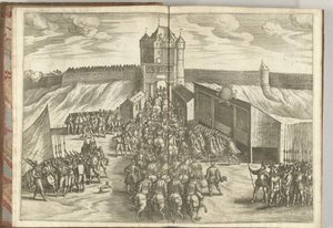 Ärkehertig Ernsts inträde vid en stadsport i Bryssel, 1594 av Pieter van der Borcht (I) (attributed to)