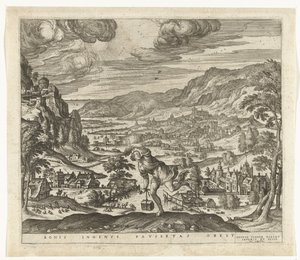 Fattigdom hindrar geniala sinnens framsteg Bonis ingenys paupertas obest (titel på objekt) av Pieter van der Borcht (I)