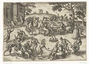 Utomhusbankett Monkey-spel (serietitel) av Pieter van der Borcht (I)