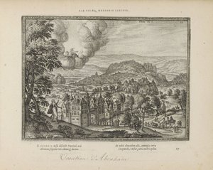 Gud visade sig för Abraham Livets vägar bättre val (titel på objekt) The Sacred Emblems and the Main History of Both Testaments (Oude Testament) (serietitel) Bilder och figurer av böcker (serietitel) av Pieter van der Borcht (I)