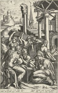Tillbedjan av herdarna av Pieter van der Heyden