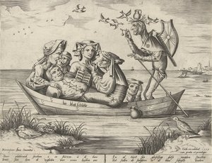 Den blå pråmen Bie blau schuijte (titel på objekt) av Pieter van der Heyden