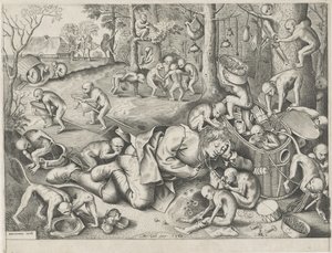 handlare rånad av apor av Pieter van der Heyden