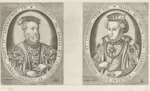 Porträtt av Vilhelm II, hertig av Gelre, och av Maria av Österrike, hertiginna av Gelre Porträtt av linjaler (serietitel) av Pieter van der Heyden