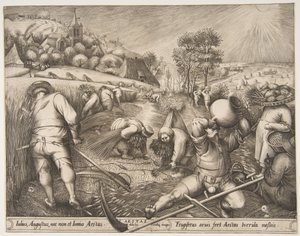 Summer Aestas från serien Årstiderna, 1570. av Pieter van der Heyden