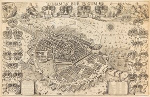 Karta över Hamburg, 1644. av Pietersen
