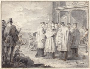 Paulinus, kardinal och patriark av Aquileia, flyttar sin plats till Grado