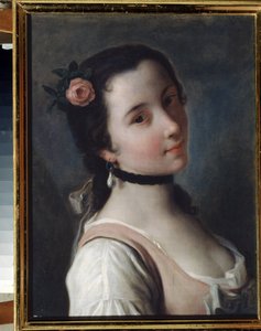 En tjej med en ros av Pietro Antonio Rotari