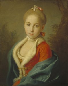 Porträtt av prinsessan Katarina av Holstein-Beck 1750-1811, 1760-1762 av Pietro Antonio Rotari