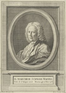 Porträtt av poeten Scipione Maffei 1675-1755, ca. 1750. av Pietro Antonio Rotari