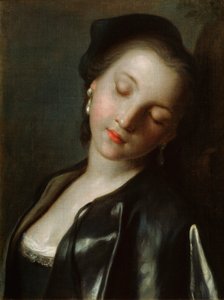 Sovande ung kvinna, mitten av 1700-talet av Pietro Antonio Rotari