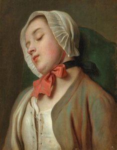 Sovande ung kvinna, mitten av 1700-talet. av Pietro Antonio Rotari