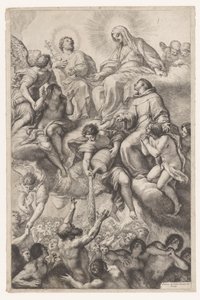 Mary, Joseph och Anthony of Padua som förebedjare för själar i skärselden av Pietro Antonio de Pietri