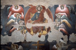 Den sista domen Kristus trumfande. (Detalj) - Fresco av Pietro Cavallini