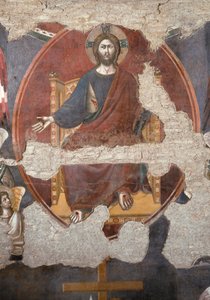 Den sista domen: Kristus trumfande. Detalj. (Fresk av Pietro Cavallini