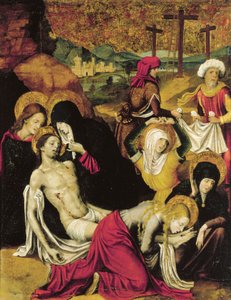 Deposition of Christ, eller Pieta of Tangier, av Pietro Cavaro (aktiv 1508-1538), tempera på panel av Pietro Cavaro