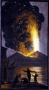Den utbrottande vesuvius. Denna gouache utfördes av Pierre Fabris, på begäran av Sir William Hamilton, engelsk ambassadör i Neapel. Bibl. Braidense, Milano. av Pietro Fabris