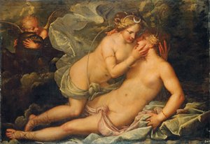 Jupiter i skepnad av Diana och nymfen Callisto