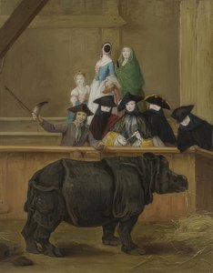 Utställningen av en noshörning i Venedig. Troligen 1751