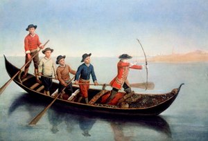 Jagar vildand med pilar och bågar av Pietro Longhi