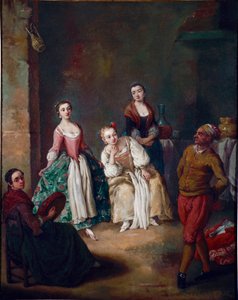 La forlane (La furlana), en populär dans i regionen Venedig. Målning av Pietro Longhi (1702-1785) 1750 sön. 62x51 cm Ca 