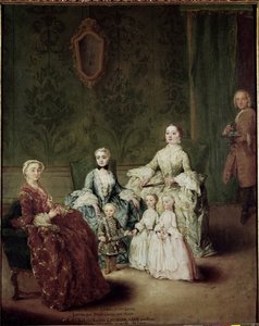 Porträtt av familjen Sagredo. Målning av Pietro Longhi (1702-1785) av Pietro Longhi