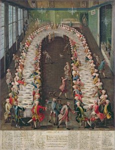 Banketten i Casa Nani, ges för att hedra deras gäst, Clemente Augusto, kurfurst ärkebiskop av Köln, den 9 september 1755