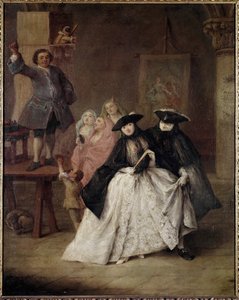 Charlatanen (Il ciarlatano) - Målning av Pietro Longhi (1702-1785), olja på duk, 62x50 cm