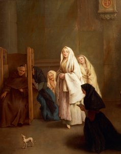 De sju sakramenten: Bekännelse, av Pietro Longhi (1701-1785), olja på duk, 61x50 cm, före 1755-57, av Pietro Longhi