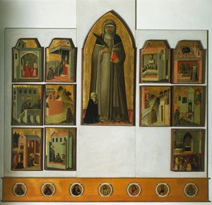 Altartavla av välsignad ödmjukhet av Pietro Lorenzetti (cirka 1280-1348), tempera och guld på panel av Pietro Lorenzetti