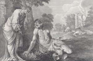 Job tillrättavisad av sin hustru, 1730-39.