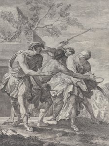 Moses försvarade Jethros döttrar, 1732-50.