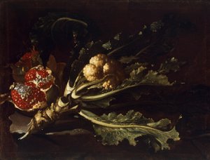 Blomkål och granatäpplen av Pietro Paolo Bonzi