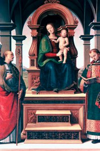 Madonna och barn med heliga, c1470-1523 av Pietro Perugino