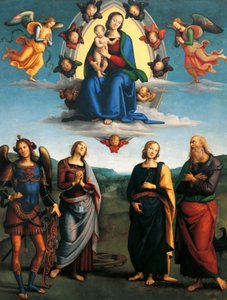 Madonna in Glory, ca 1500-1501, av Pietro Perugino (ca 1450-1523), olja på trä, 330x265 cm. av Pietro Perugino