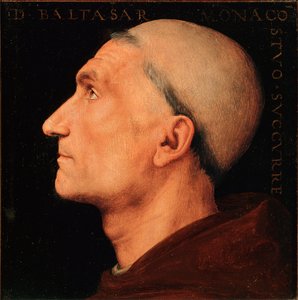 Porträtt av Don Baldassarre av Antonio di Angelo, munk från klostret Vallombrosa Profil av en munk från klostret Vallombreuse. Målning av Pietro Vannucci dit il Perugino (The Perugin av Pietro Perugino