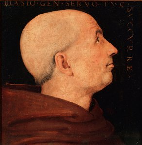 Porträtt av Don Biagio Milanesi, general av Orden för klostret Vallombrosa Profil av en munk från klostret Vallombreuse. Målning av Pietro Vannucci dit il Perugino (The Perugin av Pietro Perugino