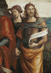 Solomon, detalj av Den evige fadern omger med profeter och sibyllor (fresk av Pietro Perugino
