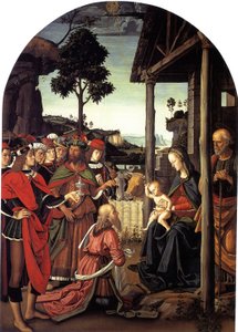 Tillbedjan av Magi, ca. 1470-1480 av Pietro Perugino