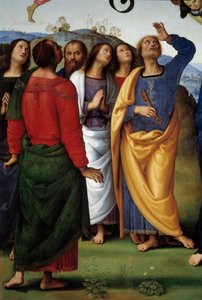 Kristi himmelsfärd Detalj som representerar apotersna. Målning av Pietro Vannucci dit il Perugino (Le Perugin av Pietro Perugino