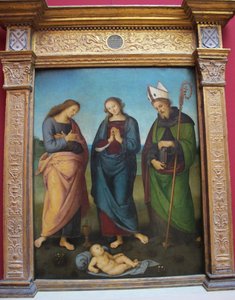 Tillbedjan av barnet av Pietro Perugino