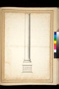 Kolumnen av Antoninus Pius visas som restaurerad (penna och grå tvätt)