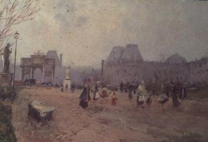 Utsikt över Tuilerieträdgårdarna, Paris