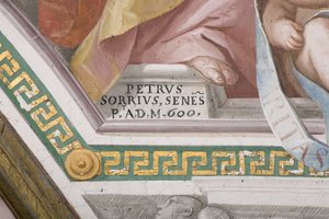 Konstnärens signatur, Jungfru Marias kröning (fresk) (detalj 3496331)